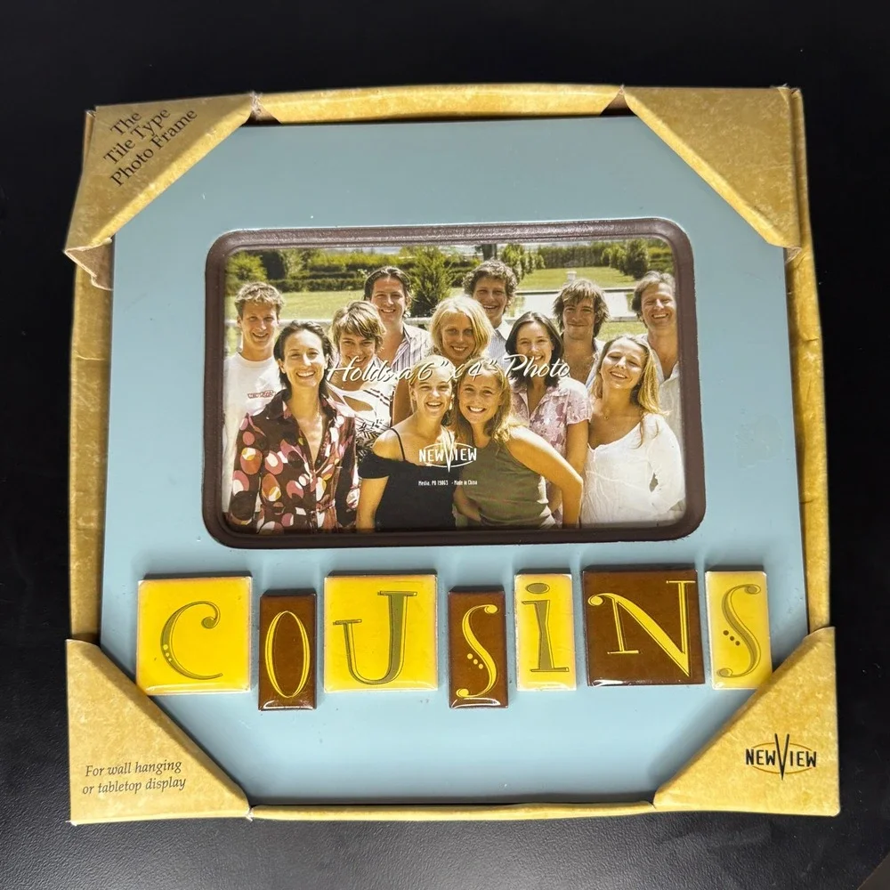 New View‎ Blue Tile Type Photo Frame Cousins 6x4 Wall or Tabletop Display